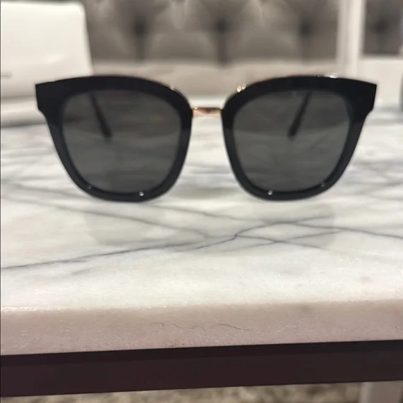 Gentle Monster Black Sunglasses with Gold Accent